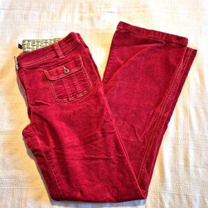 Mini Boden girls size 14 years deep red velvety pants, flare leg, VGUC